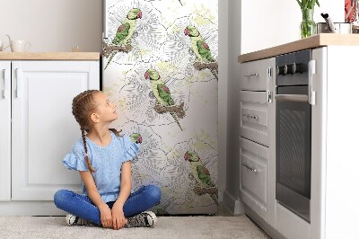 Decoration refrigerator cover Green parrots