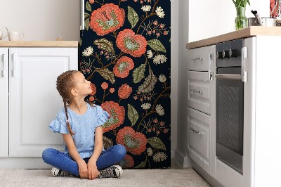 Magnetic refrigerator cover Retro flowers