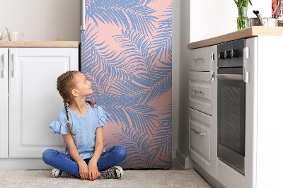 Decoration refrigerator cover Blue leaves