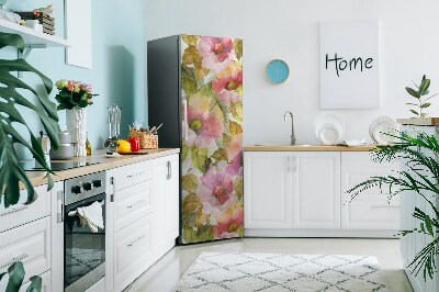 Magnetic refrigerator cover Painted flowers