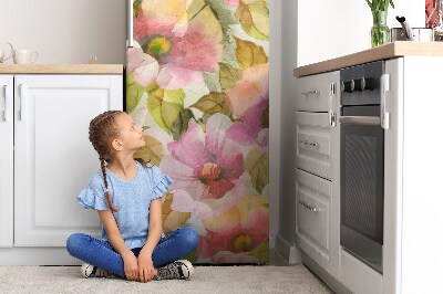 Magnetic refrigerator cover Painted flowers