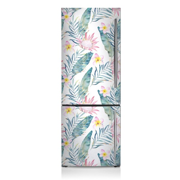 Magnetic refrigerator cover Bright pink flowers