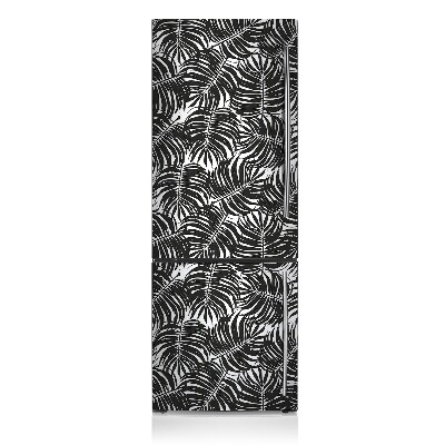 Magnetic refrigerator cover Black leaves