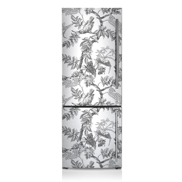 Decoration refrigerator cover Gray birds