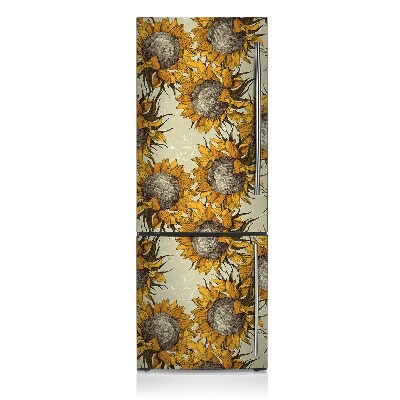 Magnetic refrigerator cover Retro sunflower