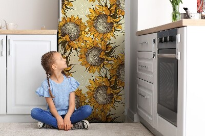 Magnetic refrigerator cover Retro sunflower