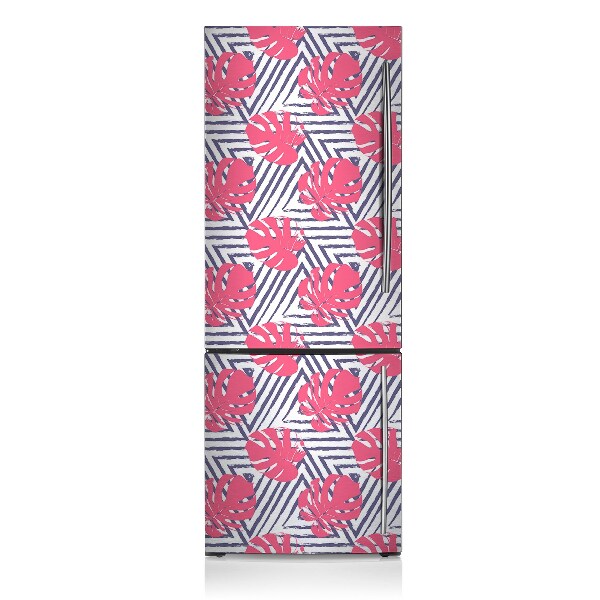 Decoration refrigerator cover Pink leaves