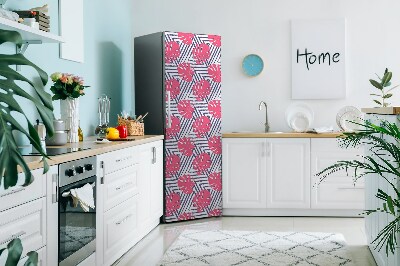 Decoration refrigerator cover Pink leaves