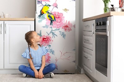 Magnetic refrigerator cover Birds and flowers