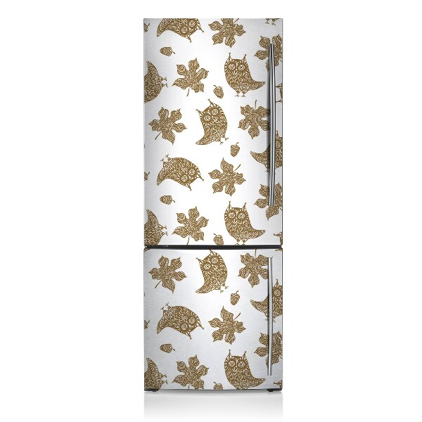 Decoration refrigerator cover Leaves and owls