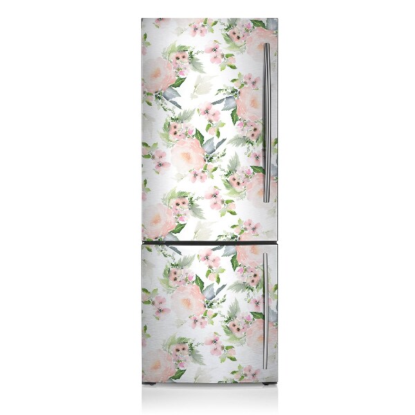 Magnetic refrigerator cover Pastel flowers