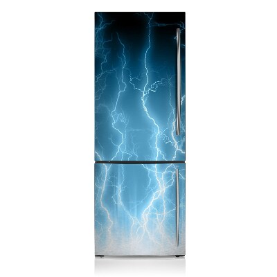 Magnetic refrigerator cover Blue lightning