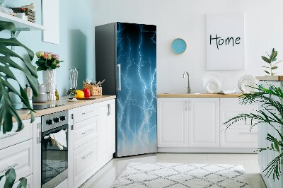 Magnetic refrigerator cover Blue lightning