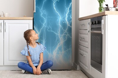 Magnetic refrigerator cover Blue lightning