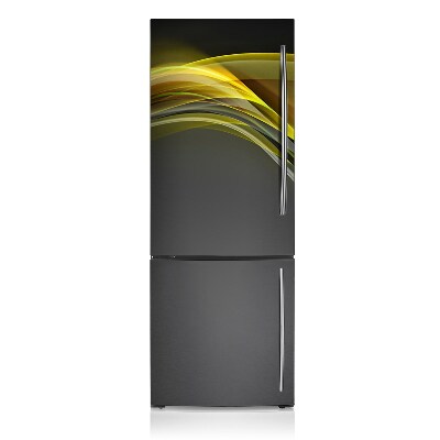 Magnetic refrigerator cover Yellow abstraction