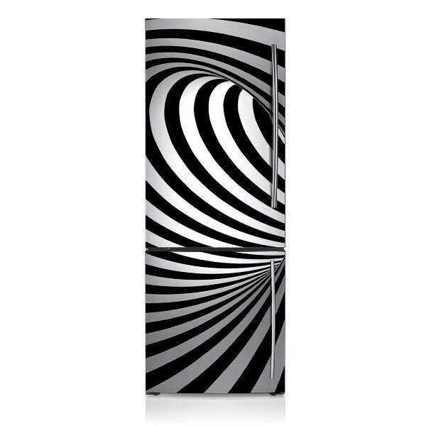 Magnetic refrigerator cover Black and white vortex