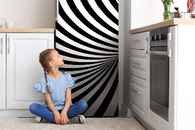 Magnetic refrigerator cover Black and white vortex