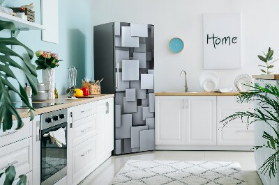 Magnetic refrigerator cover Gray blocks