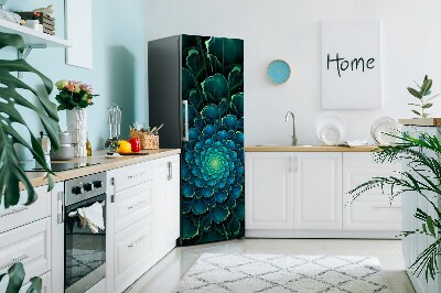 Magnetic refrigerator cover Green flower