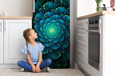 Magnetic refrigerator cover Green flower