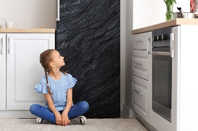 Magnetic refrigerator cover Black marble