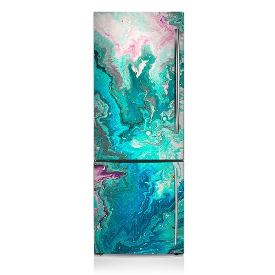 Magnetic refrigerator cover Green abstraction