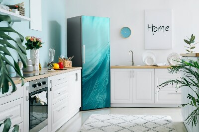 Magnetic refrigerator cover Blue feathers