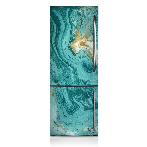 Magnetic refrigerator cover Turquoise marble