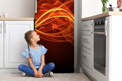 Magnetic refrigerator cover Red flame