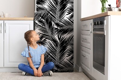 Magnetic refrigerator cover Black leaves