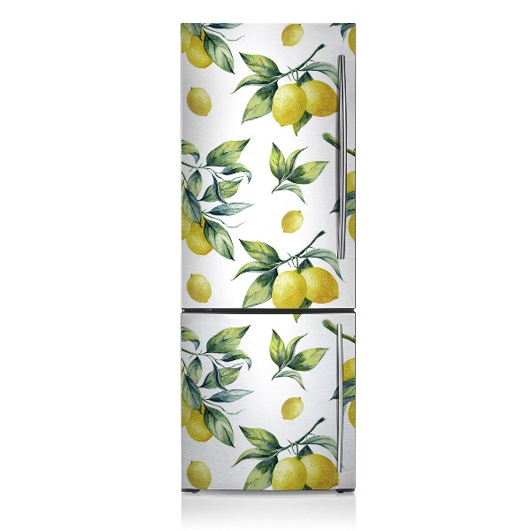 Magnetic refrigerator cover Yellow lemons