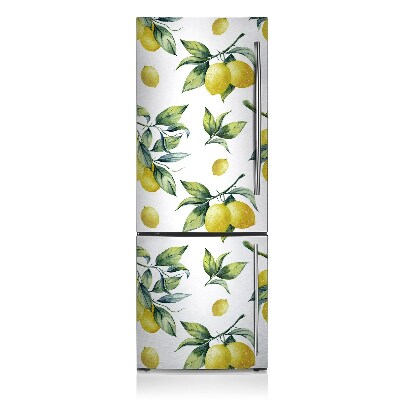 Magnetic refrigerator cover Yellow lemons