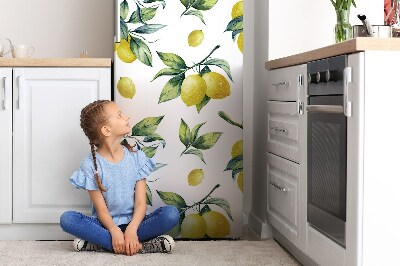 Magnetic refrigerator cover Yellow lemons