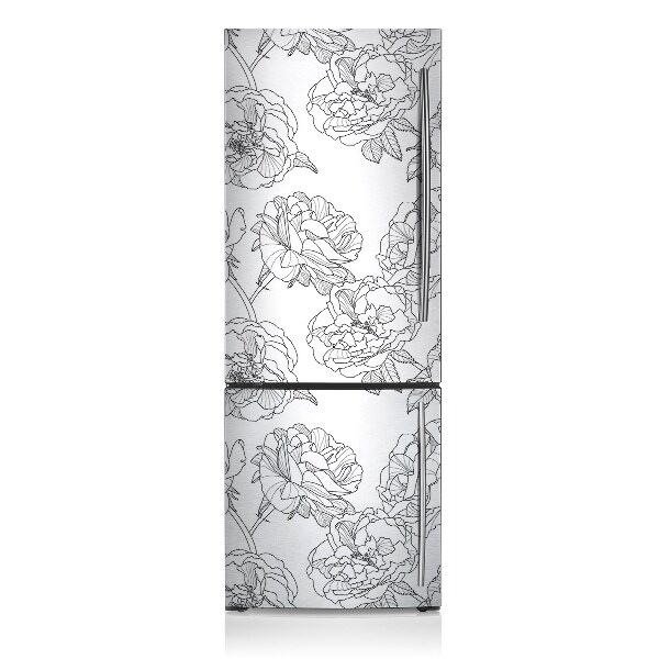 Magnetic refrigerator cover Drawn roses