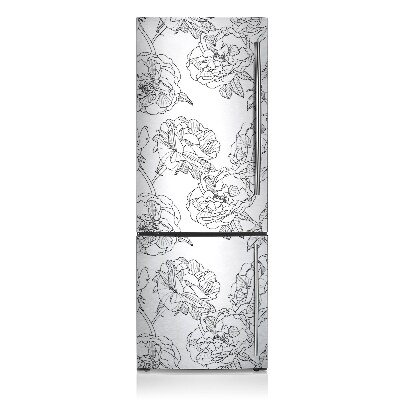 Magnetic refrigerator cover Drawn roses