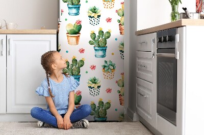 Magnetic refrigerator cover Painted cactus