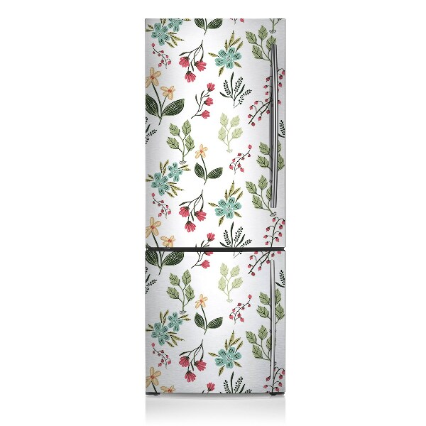 Magnetic refrigerator cover Berries and flowers