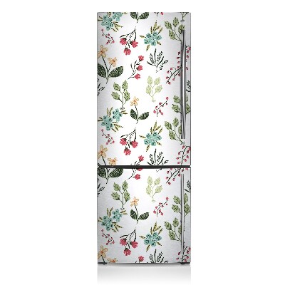 Magnetic refrigerator cover Berries and flowers