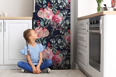 Magnetic refrigerator cover Flowers and leaves