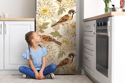 Decoration refrigerator cover Golden birds