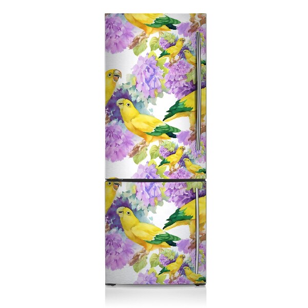 Decoration refrigerator cover Yellow parrots