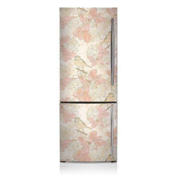 Decoration refrigerator cover Beige birds