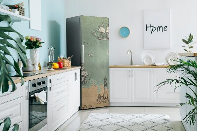 Decoration refrigerator cover Treasure map