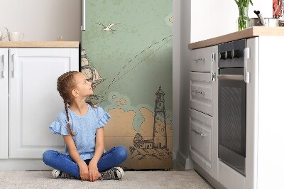 Decoration refrigerator cover Treasure map