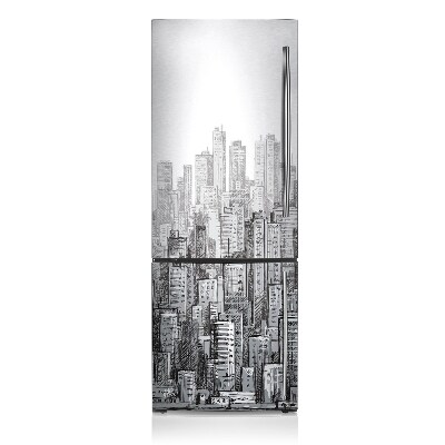 Decoration refrigerator cover Black city