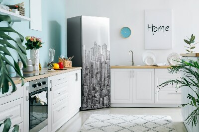 Decoration refrigerator cover Black city