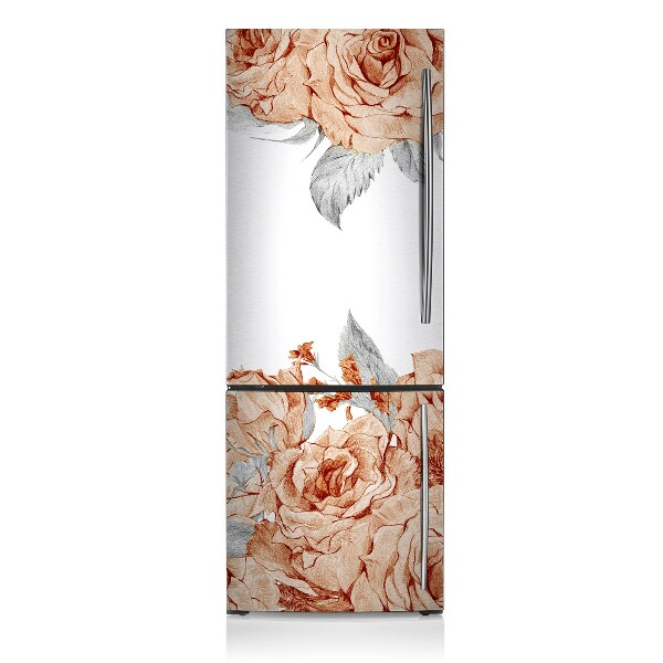 Decoration refrigerator cover Flowering roses