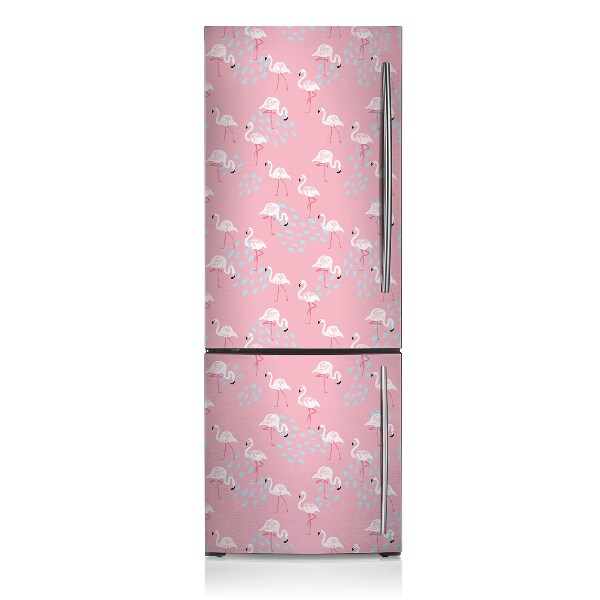 Magnetic refrigerator cover Flamingos