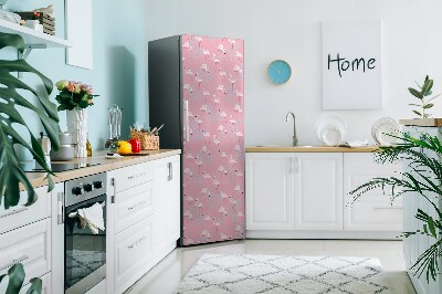 Magnetic refrigerator cover Flamingos