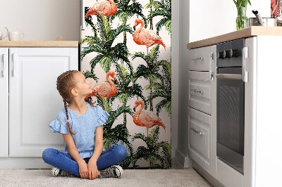 Magnetic refrigerator cover Flamingos